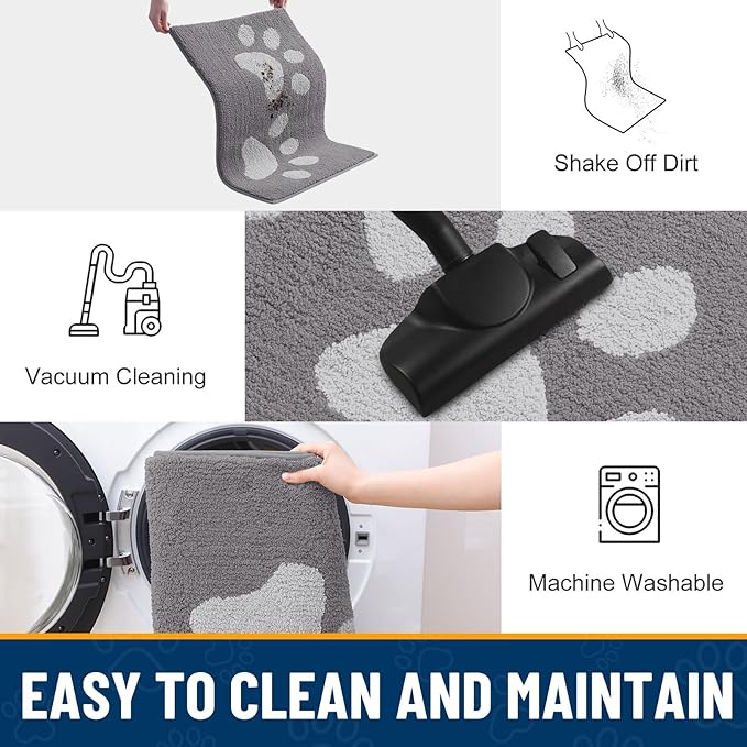 Smiry Dog Door Mat for Muddy Paws, Absorbs Moisture and Dirt, Low-Profile - Image 7