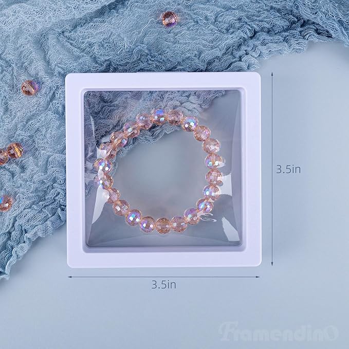 Framendino, 20 Pack White 3D Floating Frame Display Case Challenge Coin - Image 2