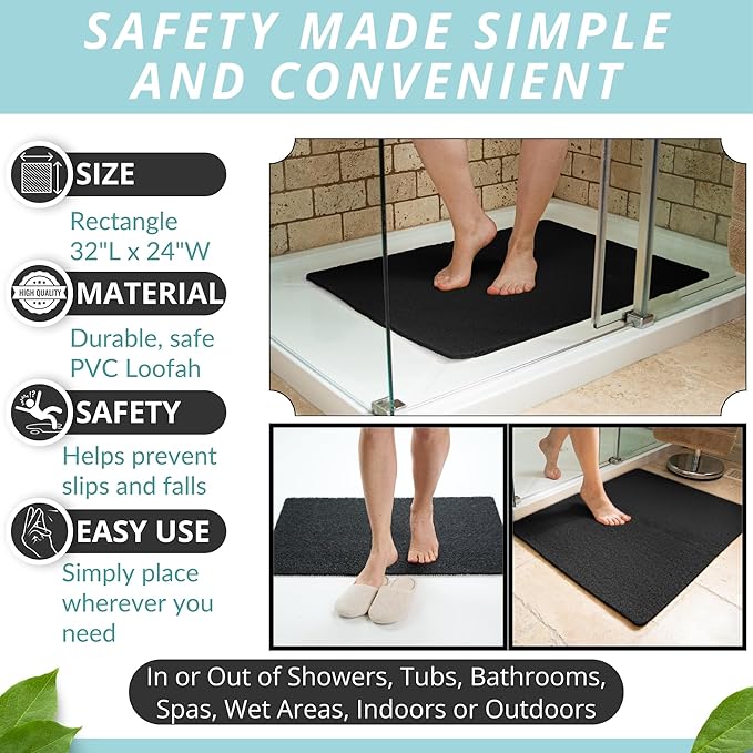 Enkosi Loofah Non-Slip Shower Mat - Image 3