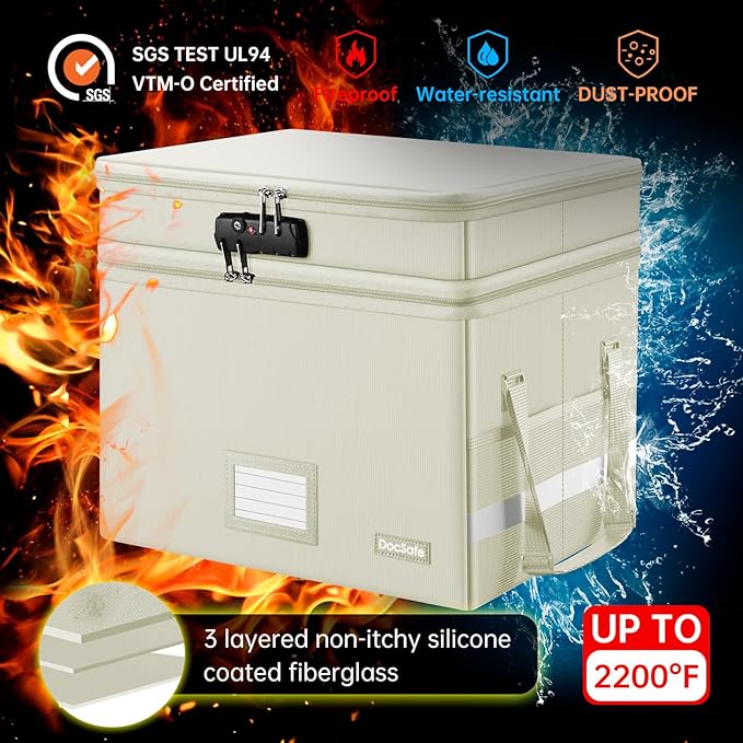 DocSafe File Box with Lock, Large Portable Home Office Filing Box - Image 6