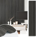 Grey/Black 3D Wood Panels for Interior Wall Decor Self Adhesive Wood Slat Wall by STICKEEP