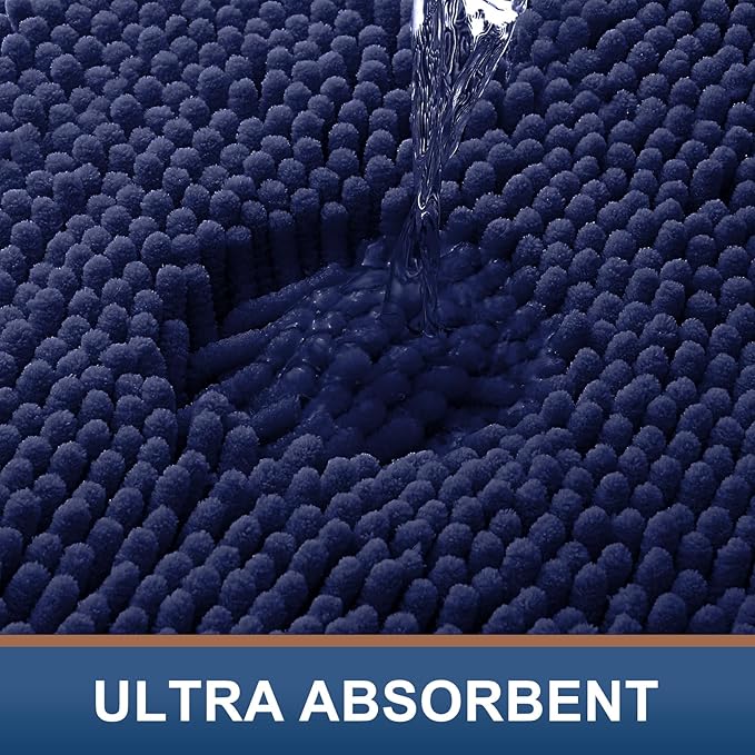 Smiry Luxury Chenille Bathroom Rugs 71x47, Extra Soft and Absorbent Shaggy Bath - Image 4