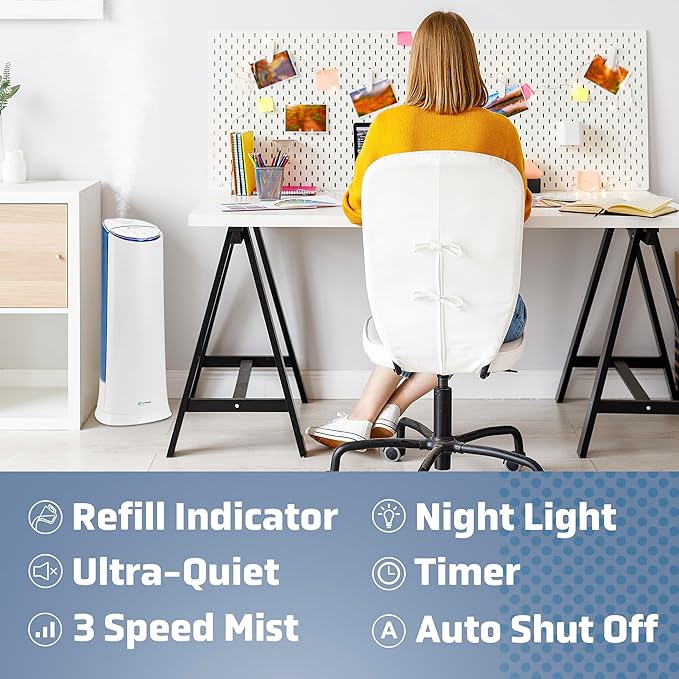 PureGuardian Ultrasonic Cool Mist Humidifier, 100 Hrs. Run Time, 1.5 Gallon Tank - Image 3