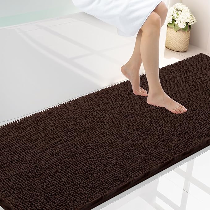 Smiry Luxury Chenille Bathroom Rugs 70x24, Extra Soft and Absorbent Shaggy Bath by Smiry