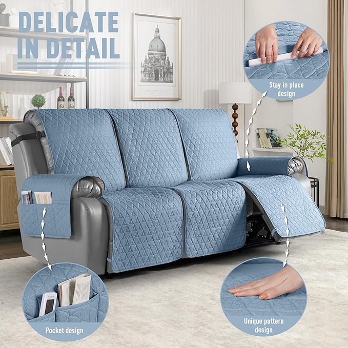 TAOCOCO 100% Waterproof Recliner Cover, Non-Slip Washable Reclining Couch Cover - Image 6