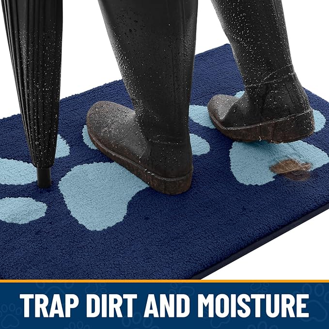 Smiry Dog Door Mat for Muddy Paws, Absorbs Moisture and Dirt, Low-Profile - Image 2