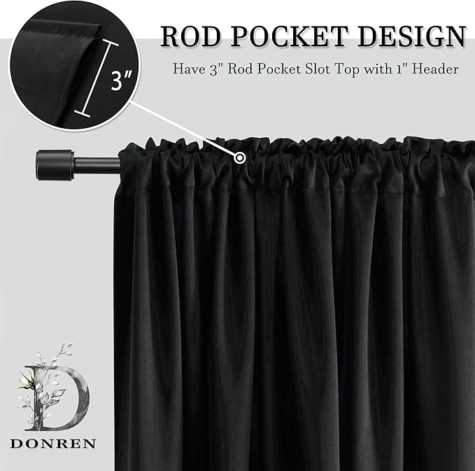DONREN 99% Blackout Thermal Insulating Window Curtain Panels - Image 5