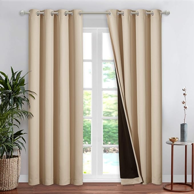 NICETOWN Thermal Insulated 100% Blackout Curtain, Noise Reducing Performance by NICETOWN