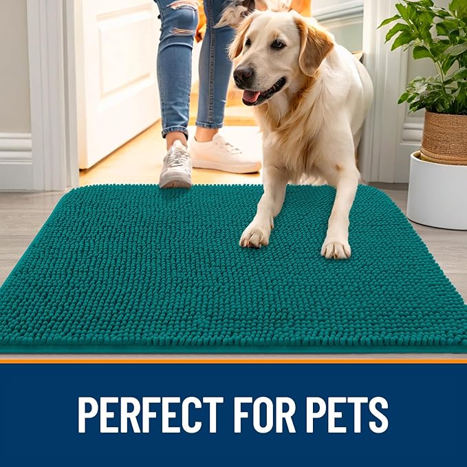 OLANLY Dog Door Mat for Muddy Paws 50x30, Absorbs Moisture and Dirt, Absorbent - Image 6