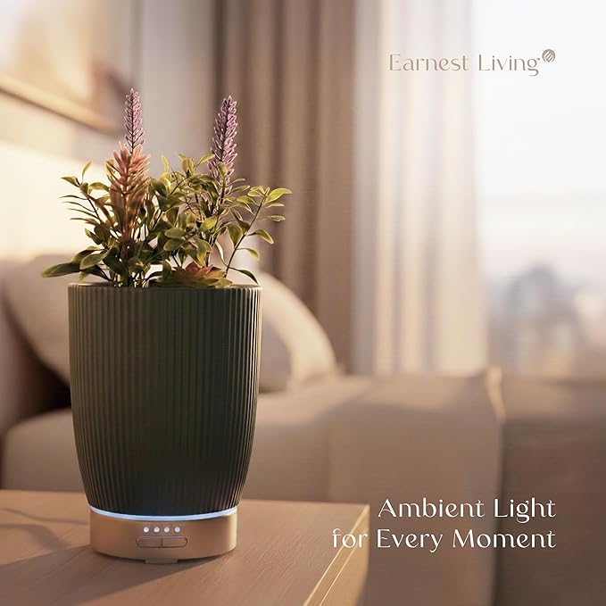 Earnest Living Essential Oil Diffuser Ceramic Artificial Succulent Plants - Image 8