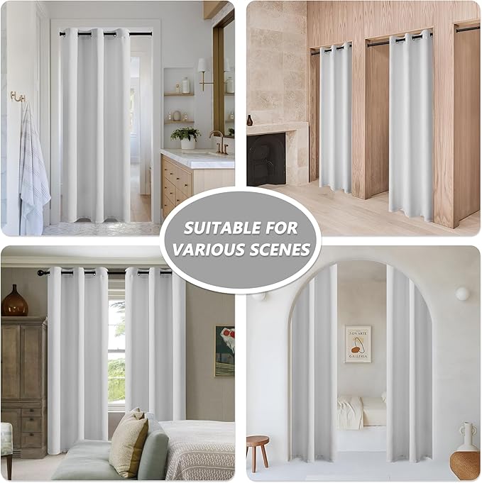 MYSKY HOME White Door Curtains Blackout Curtains - Image 2