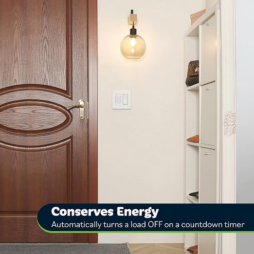 TOPGREENER Wall Countdown Timer Switch, 1-5-10-30-45 min, 1-2-4 Hour, Light - Image 3