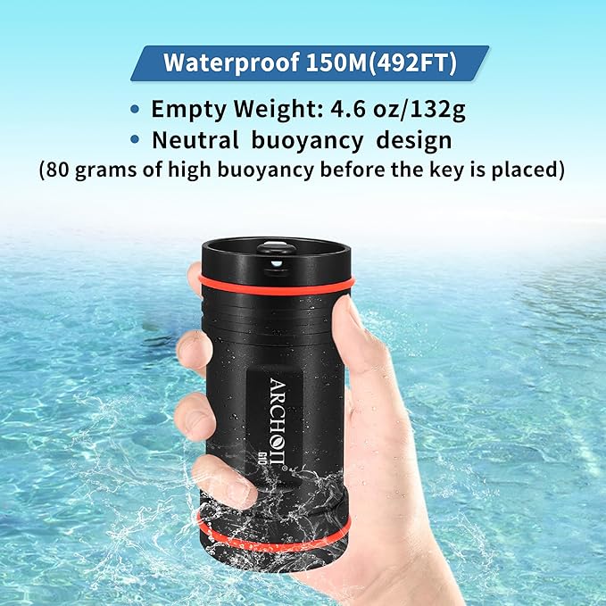ARCHON Aluminum Alloy Waterproof Car Key Holder FOB Case, Keychain Dry Storage - Image 5