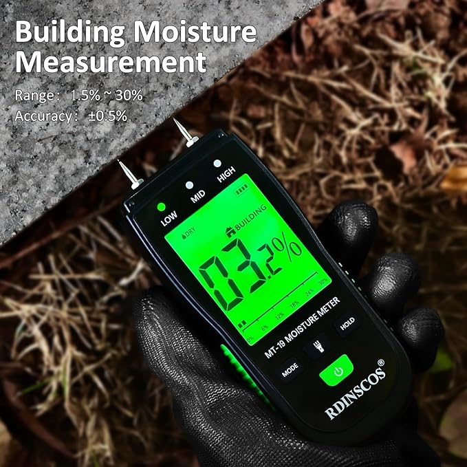 RDINSCOS Moisture Meter for Firewood Digital Wood Moisture Tester Firewood and - Image 3