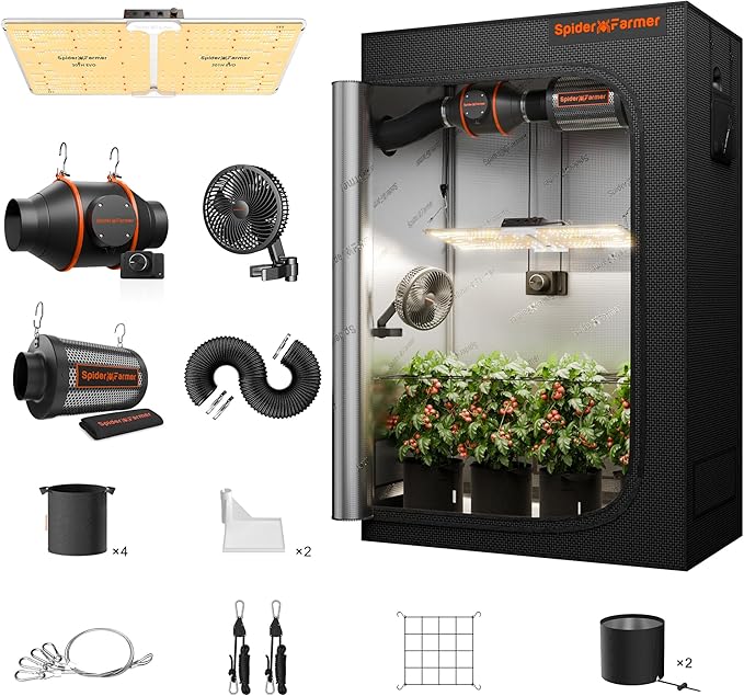 Spider Farmer 2x4 Complete Grow Tent Kit SF2000 Samsung LM301H EVO & Dimmable by SpiderFarmer