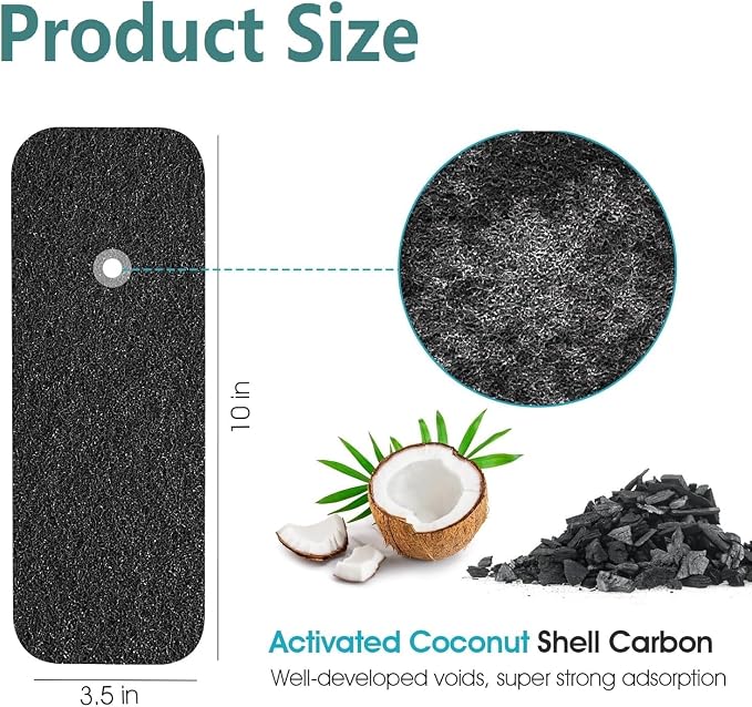10 Pack Ceiling Fan Filters for Blades, Strong Activated Coconut Carbon Filter - Image 2