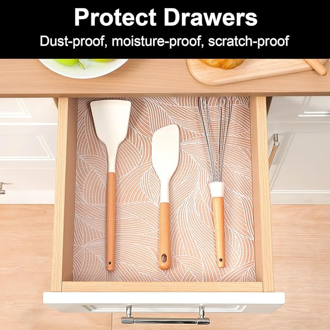 Cooyes Shelf Liners for Kitchen Cabinets, Refrigerator Liners Waterproof & - Image 2