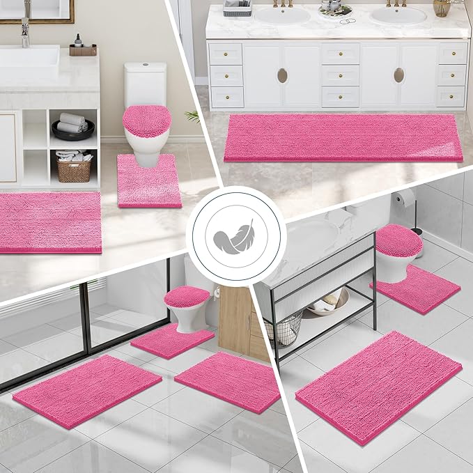 Smiry Luxury Chenille Bathroom Rugs 24x16, Extra Soft and Absorbent Shaggy Bath - Image 7