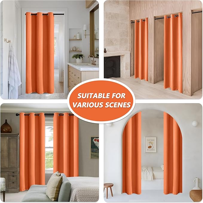 MYSKY HOME Orange Blackout Curtain - Image 6