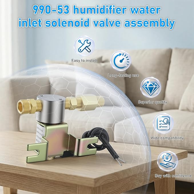 990-53 Humidifier Solenoid Vavle Assembly, Humidifier Water Valve 24 Volts - Image 7