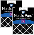 Nordic Pure 12x12x1 Pleated MERV 8 Pure Carbon Air Filters 2 Pack | Actual by NordicPure