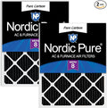 Nordic Pure 12x18x1 Pleated MERV 8 Pure Carbon Air Filters 2 Pack | Actual by NordicPure