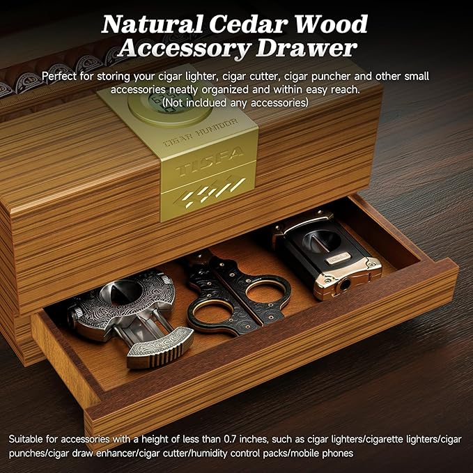 TISFA Cigar Box Handcrafted Humidor - Image 7