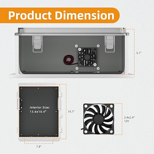 Joinfworld Outdoor Electrical Vented Box Outdoor Waterproof Junction Enclosure - Image 3