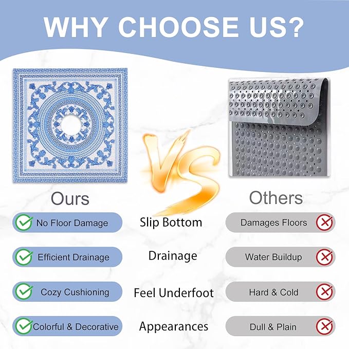 Square Shower Mat Non Slip: 36x36 Inch Extra Large Shower Mats - Image 3