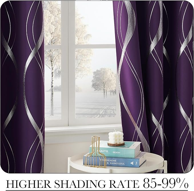 NICETOWN Royal Purple Blackout Curtains 84 inch Long - Image 5