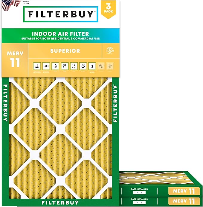 Filterbuy 18x36x1 Air Filter MERV 11 Superior Pet & Allergy Defense, by Filterbuy