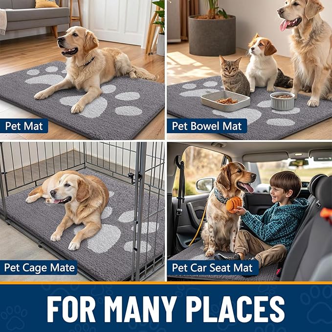 Smiry Dog Door Mat for Muddy Paws, Absorbs Moisture and Dirt, Low-Profile - Image 9