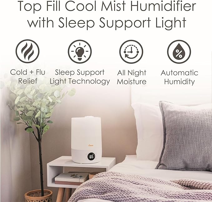 Crane Ultra-Quiet 3-in-1 Humidifier, Essential Oil Aroma Diffuser & Soothing - Image 3