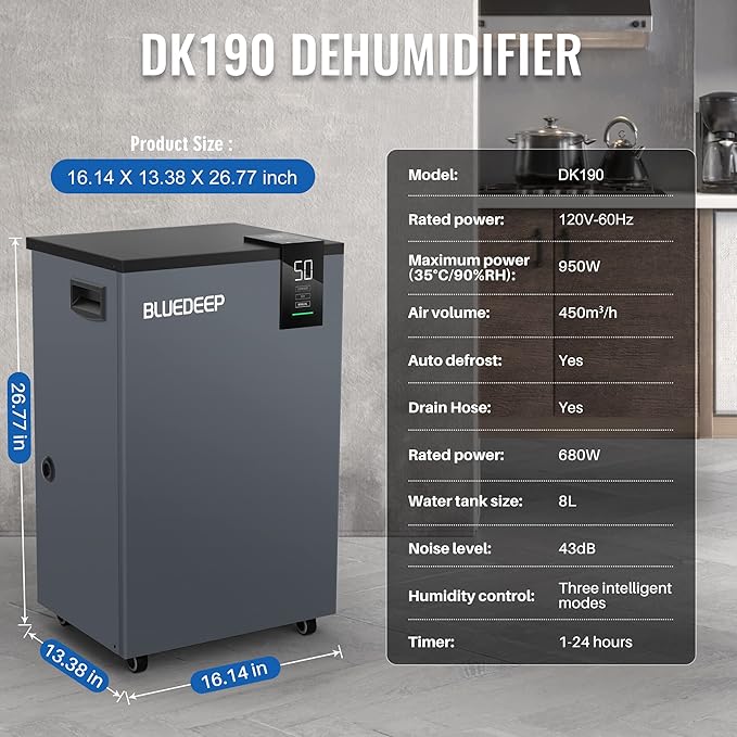 BLUEDEEP 190 Pints Commercial Dehumidifier - Image 3