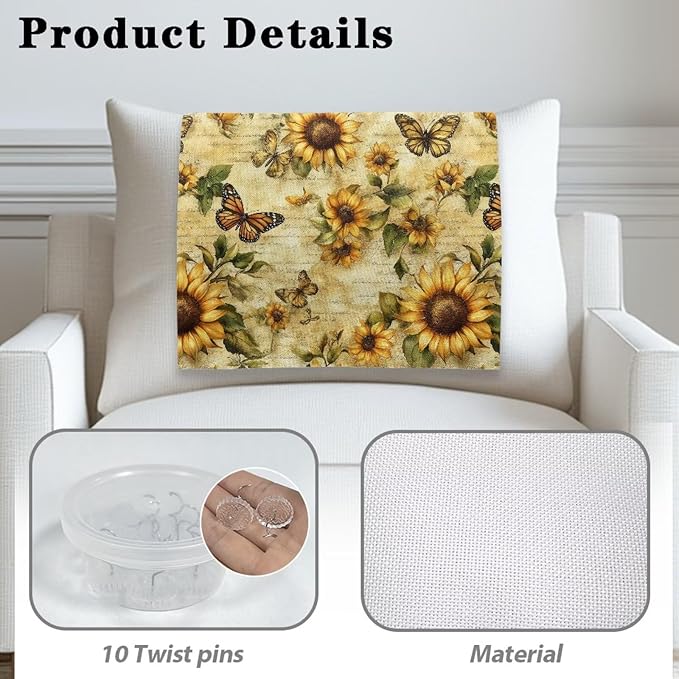 Fashion Headrest Cover for Recliner Sunflower Butterfly Portable Washable Dust - Image 4