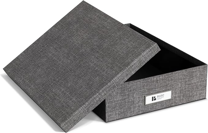 Bigso Oskar Canvas Fiberboard Document Letter Box - Image 3