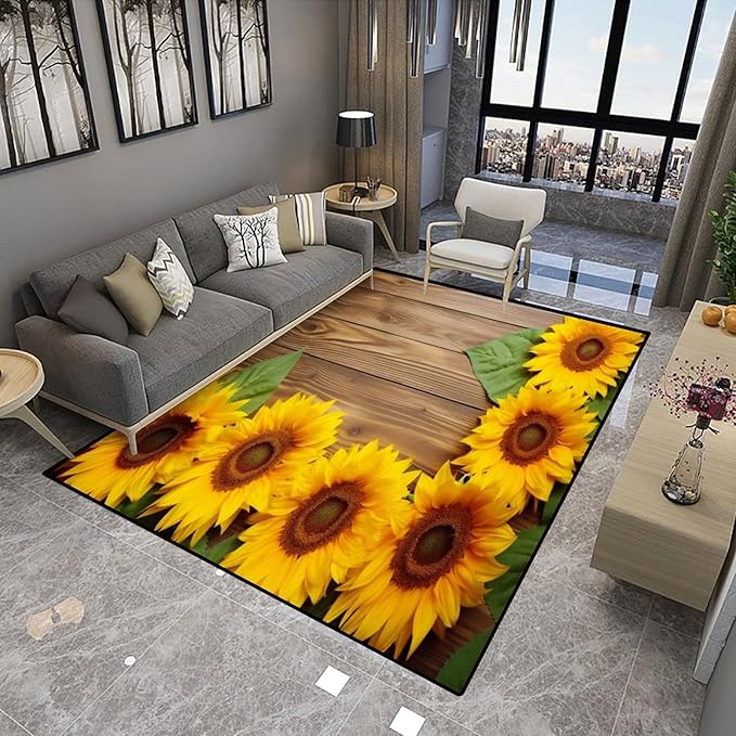Sunflower Pattern Area Rug - Image 4