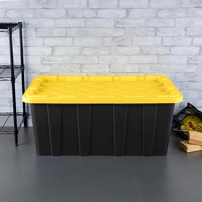 Sterilite 38 Gal Industrial Tote, Stackable Storage Bin - Image 5