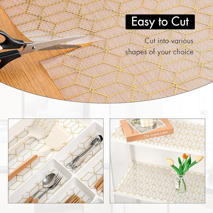 Cooyes Shelf Liner, Non Adhesive Drawer and Cabinet Liner, EVA Washable - Image 4