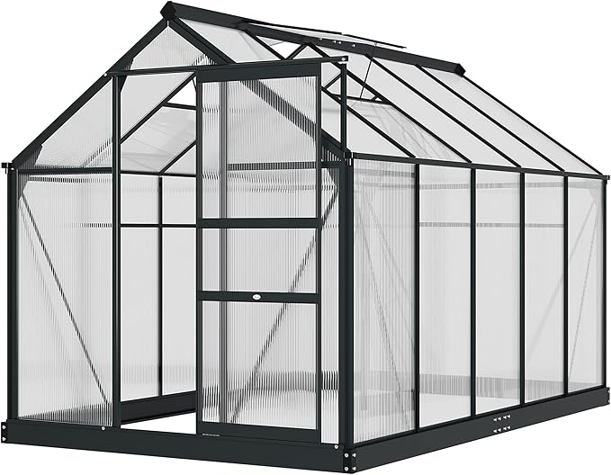 Outsunny 6' x 10' Greenhouse for Outdoors, Polycarbonate Greenhouse - Image 8