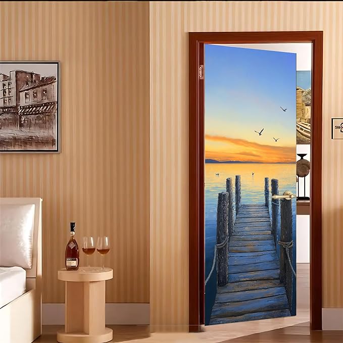 3D Door Stickers, Peel and Stick Vinyl Wallpaper, Self-Adhesive Mural Door Cover - Image 7