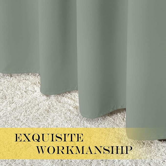 NICETOWN Blackout Sage Green Curtain & Drape - Image 6