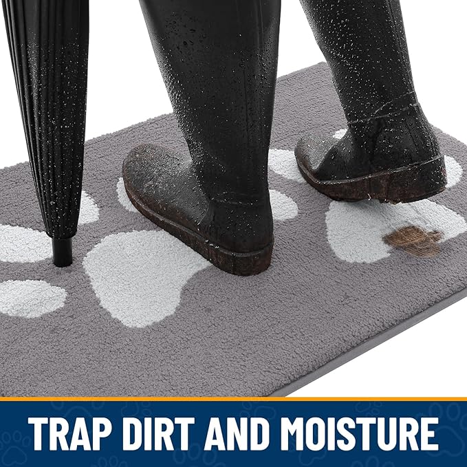 Smiry Dog Door Mat for Muddy Paws, Absorbs Moisture and Dirt, Low-Profile - Image 2