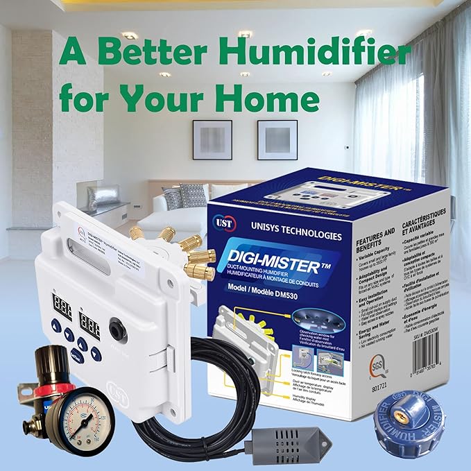 Evaporative Duct Mount Whole House Furnace Humidifier, Atomizing Cool Mist - Image 2