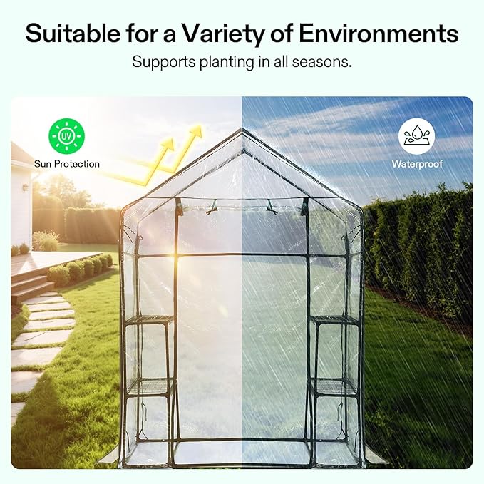 VIVOSUN Transparent 57 x 29 x 77-Inch Mini Walk-in Green House - Image 4
