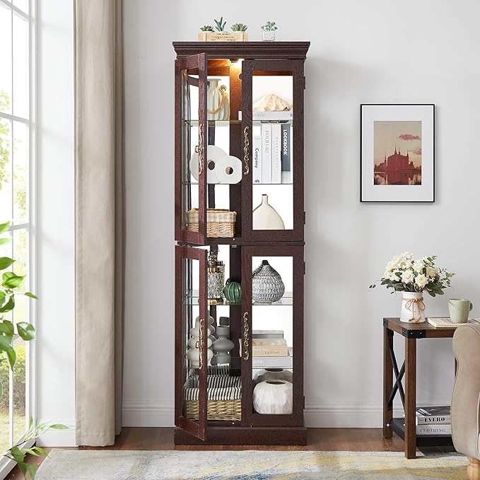 Lighted Glass Curio Cabinet - Image 7