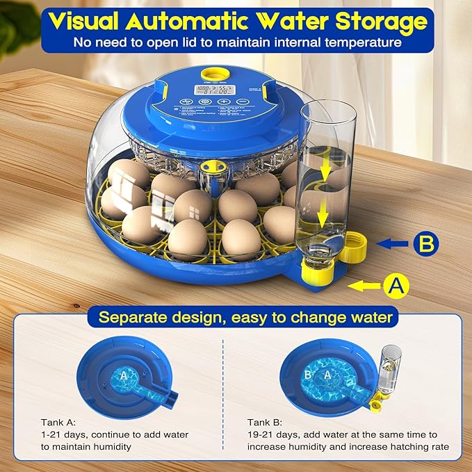 Egg Incubator for Hatching Chicks, 18 Eggs Automatic Egg Turner Multifunctional - Image 4
