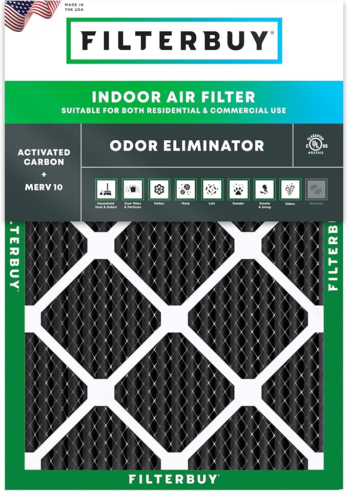 Filterbuy 20x24x1 Air Filter MERV 10 Odor & Allergy Defense by Filterbuy