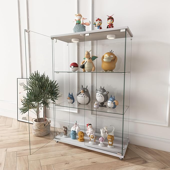 Yoluckea 3-Shelf Glass Display Cabinet - Image 8