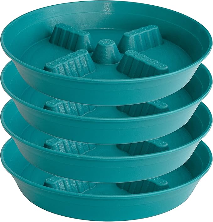 4 Pack Plant Saucer 8 inch, 10 12 14 17 inch, Plant Stand Plastic Plant Saucers by Unknown